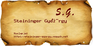 Steininger György névjegykártya