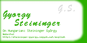 gyorgy steininger business card
